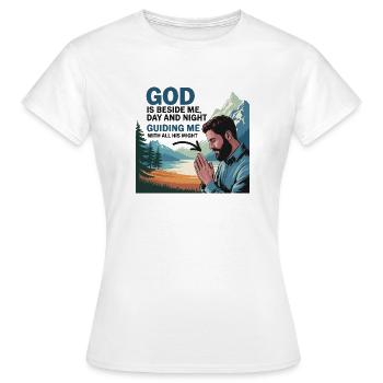 Glaube und Gebet – Gott ist bei mir - Frauen T-Shirt - Weiß - Vorne - AI Model Female 172 dark (172cm)
