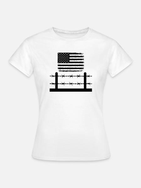 Stacheldraht Amerika - Frauen T-Shirt - Weiß