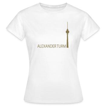 Witziger Berliner Fernsehturm Silhouette Parodie - Frauen T-Shirt - Weiß - Vorne - AI Model Female 172 dark (172cm)
