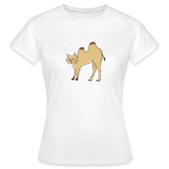 Cat-meau - Frauen T-Shirt - Weiß - Vorne - AI Model Female 172 dark (172cm)