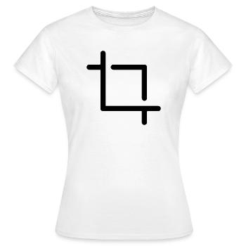 crop icon - Women's T-Shirt - white - Front - AI Model Female 172 dark (172cm)