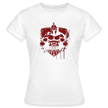 Guerrier en armure avec bouclier - T-shirt Femme - blanc - Devant - AI Model Female 172 dark (172cm)