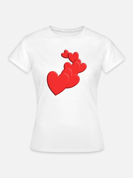 Herzige Herzchen Liebe Design - Frauen T-Shirt - Weiß