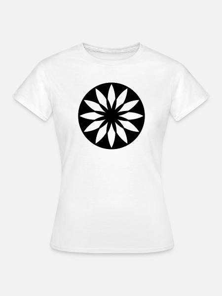 Stellar Bloom – Kornkreis-Mandala - Frauen T-Shirt - Weiß