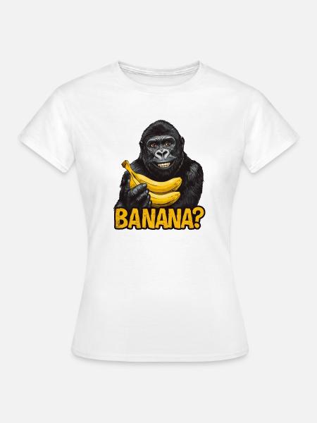 Gorilla mit Bananen - Frauen T-Shirt - Weiß