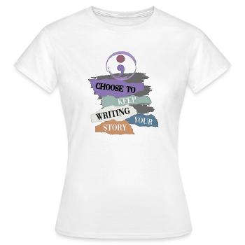 Tapisserie de motivation d’écriture inspirante - T-shirt Femme - blanc - Devant - AI Model Female 172 dark (172cm)