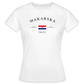 Makarska, Croatie – Souvenir et cadeau des Fêtes - T-shirt Femme - blanc - Devant - AI Model Female 172 dark (172cm)