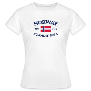 Norvège - Norvège - Norvège - Scandinavie - 1905 - T-shirt Femme - blanc - Devant - AI Model Female 172 dark (172cm)