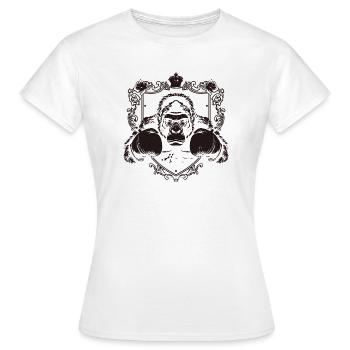 Gorille avec pose de combat - T-shirt Femme - blanc - Devant - AI Model Female 172 dark (172cm)