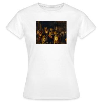 Katzenfiguren in barocker Kulisse - Frauen T-Shirt - Weiß - Vorne - AI Model Female 172 dark (172cm)