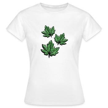 Blatt Herbstlich Ahorn - Frauen T-Shirt - Weiß - Vorne - AI Model Female 172 dark (172cm)