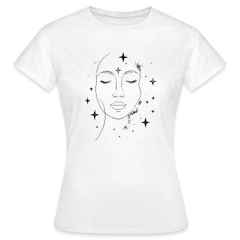 Visage en Poussière d’Étoile - T-shirt Femme - blanc - Devant - AI Model Female 172 dark (172cm)