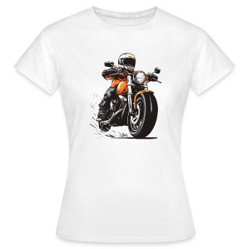 Motocycliste solo - T-shirt Femme - blanc - Devant - AI Model Female 172 dark (172cm)
