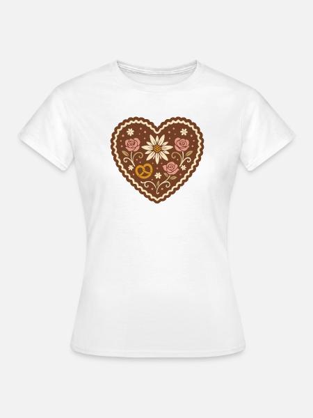 Lebkuchenherz Volksfest - süß & traditionell - Frauen T-Shirt - Weiß