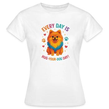Spitz nain - T-shirt Femme - blanc - Devant - AI Model Female 172 dark (172cm)