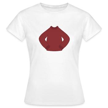 Pull en tricot douillet rouge rouille - T-shirt Femme - blanc - Devant - AI Model Female 172 dark (172cm)