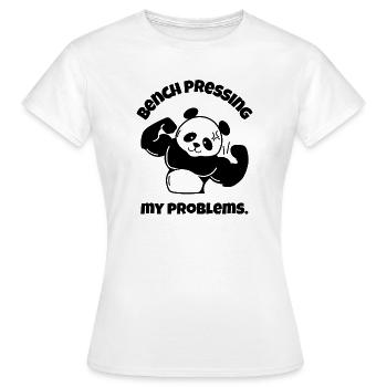Développé couché Mes problèmes - T-shirt Femme - blanc - Devant - AI Model Female 172 dark (172cm)