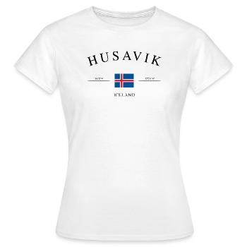Île de Húsavík – Souvenir et cadeau des Fêtes - T-shirt Femme - blanc - Devant - AI Model Female 172 dark (172cm)