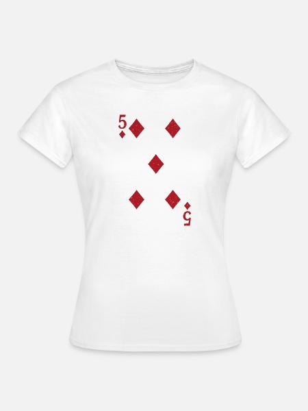5 Karo Karte - Frauen T-Shirt - Weiß