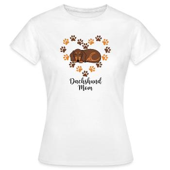 Dachshund Mom Paw Heart Illustration - Women's T-Shirt - white - Front - AI Model Female 172 dark (172cm)
