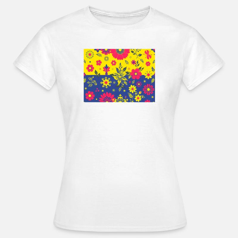 Floral pattern with contrasting background - Women's T-Shirt - white