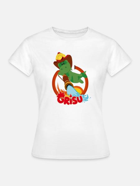 Grisu Der Kleine Drache Löscht Feuer - Frauen T-Shirt - Weiß