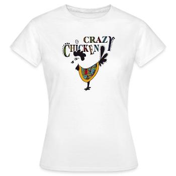 Bunter Huhn mit Psychedelic - Verrücktes Huhn - Frauen T-Shirt - Weiß - Vorne - AI Model Female 172 dark (172cm)