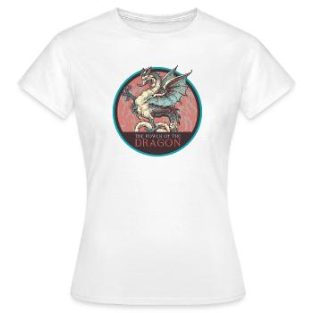 Mythischer Machtdrache Illustration - Frauen T-Shirt - Weiß - Vorne - AI Model Female 172 dark (172cm)