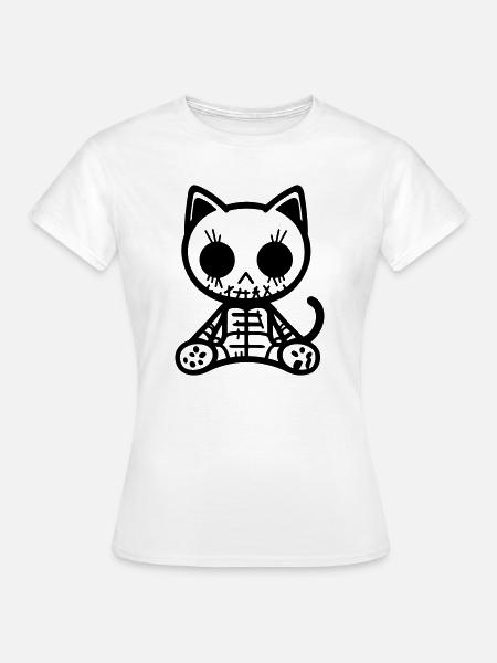 Katze Zombie - Frauen T-Shirt - Weiß