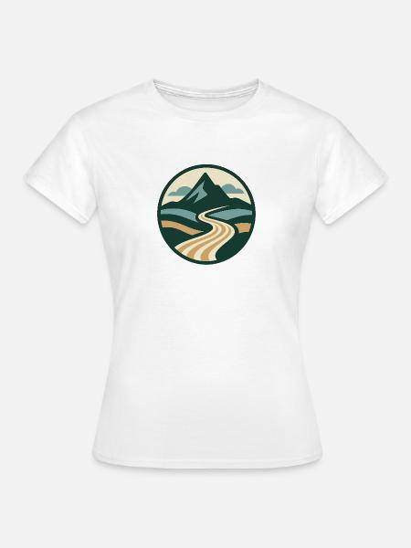 Malereimotiv Bergpfad Naturdesign - Frauen T-Shirt - Weiß