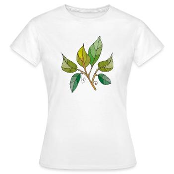 leaves - Women's T-Shirt - white - Front - AI Model Female 172 dark (172cm)