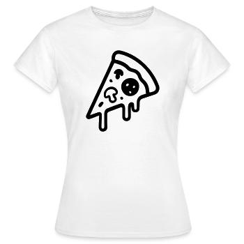 Icône de tranche de pizza - T-shirt Femme - blanc - Devant - AI Model Female 172 dark (172cm)