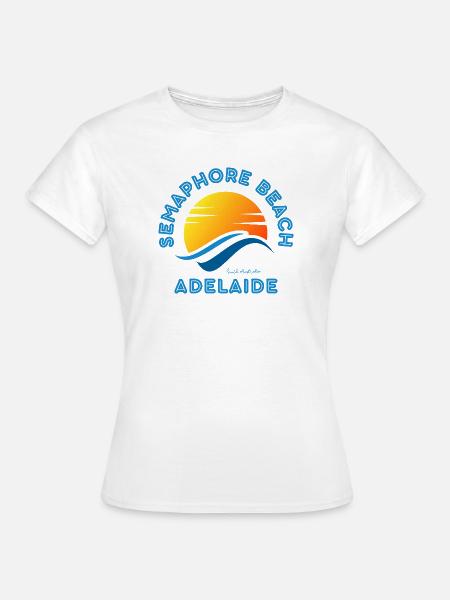 Semaphore Beach, Adelaide Sonnenuntergang - Frauen T-Shirt - Weiß