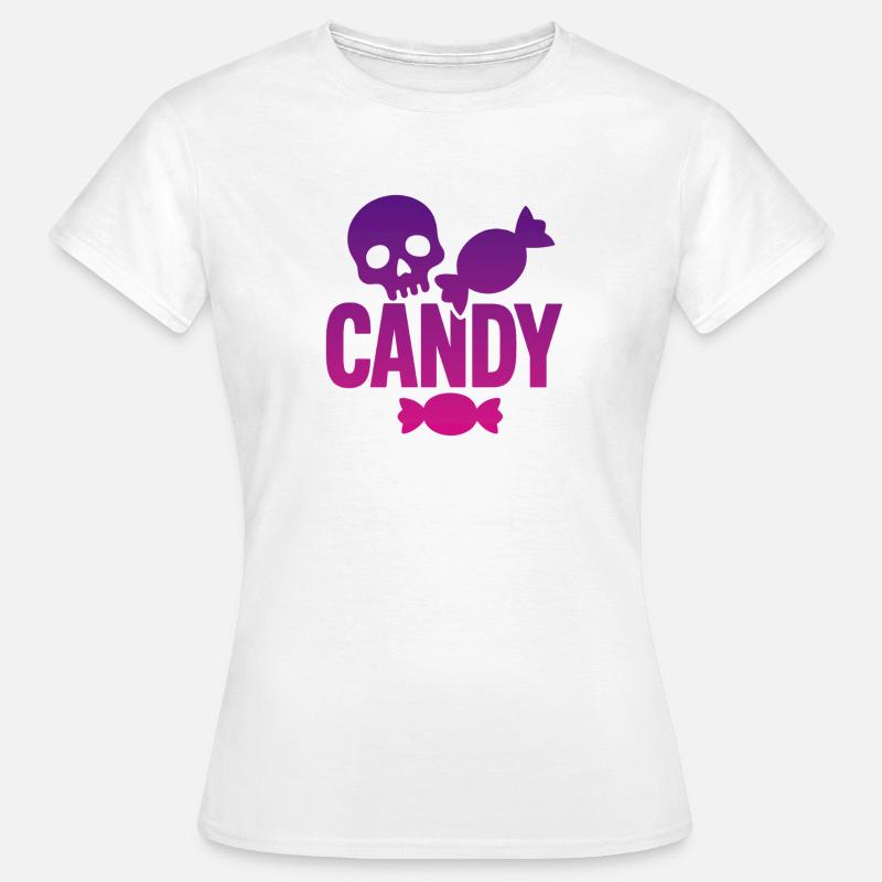 Skeleton and Whimsical Candy - Women's T-Shirt - white