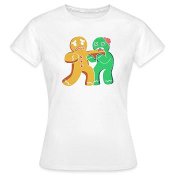 Bonhomme en pain d'épice de Noël Lebkuchen en pain d'épice - T-shirt Femme - blanc - Devant - AI Model Female 172 dark (172cm)