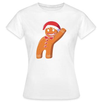 Bonhomme en pain d'épice de Noël Lebkuchen en pain d'épice - T-shirt Femme - blanc - Devant - AI Model Female 172 dark (172cm)