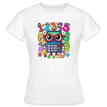 Robot mathématique fantaisiste avec chiffres numérotés - T-shirt Femme - blanc - Devant - AI Model Female 172 dark (172cm)