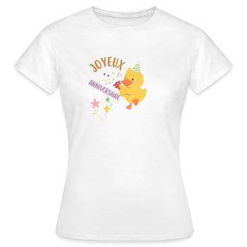 Joyeux anniversaire - T-shirt Femme - blanc - Devant - AI Model Female 172 dark (172cm)