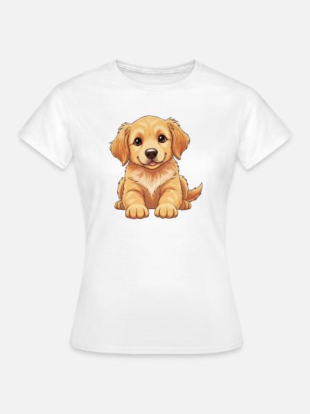 Szczeniak Golden Retrievera 2 - Koszulka damska - biały