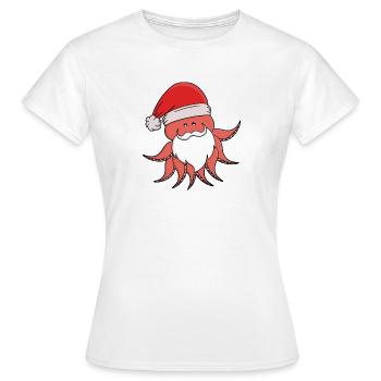 Festliches Oktopus-Weihnachtsmann-Design - Frauen T-Shirt - Weiß - Vorne - AI Model Female 172 dark (172cm)