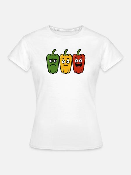 Stimmungsvolle Paprika - Frauen T-Shirt - Weiß