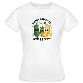 Économisez les piles Devenez respectueux de l'environnement Cheeky Fr - T-shirt Femme - blanc - Devant - AI Model Female 172 dark (172cm)