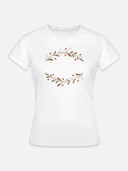 Filigraner Herbstlaubkranz - Frauen T-Shirt - Weiß
