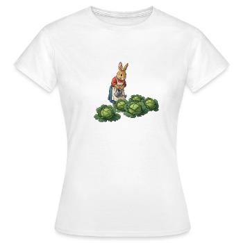 Lapine Jardinière Prend Soin Des Choux - T-shirt Femme - blanc - Devant - AI Model Female 172 dark (172cm)