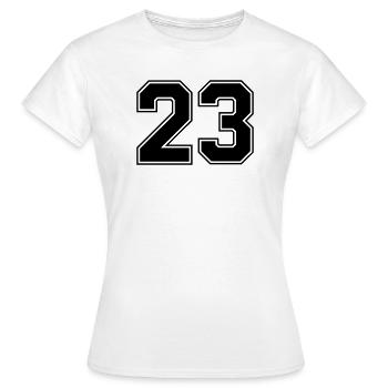 23 Zahl - Frauen T-Shirt - Weiß - Vorne - AI Model Female 172 dark (172cm)