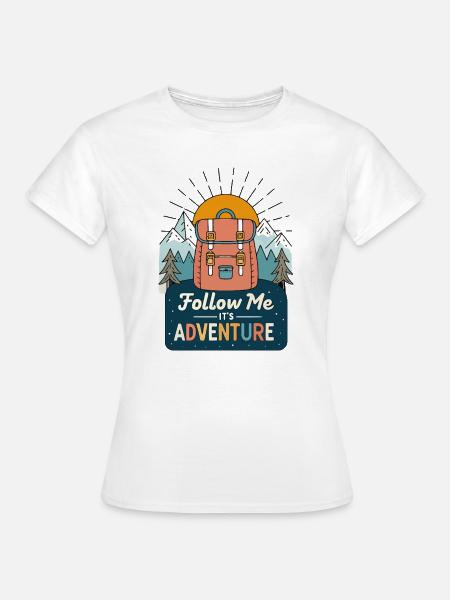 Wander- und Bergerlebnisrucksack - Frauen T-Shirt - Weiß