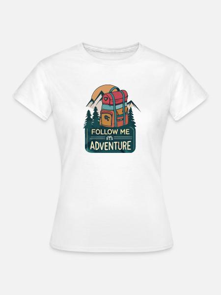 Abenteuerrucksack Berge Wald - Frauen T-Shirt - Weiß