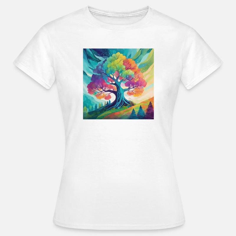 Rainbow Tree of Creativity - Women's T-Shirt - white