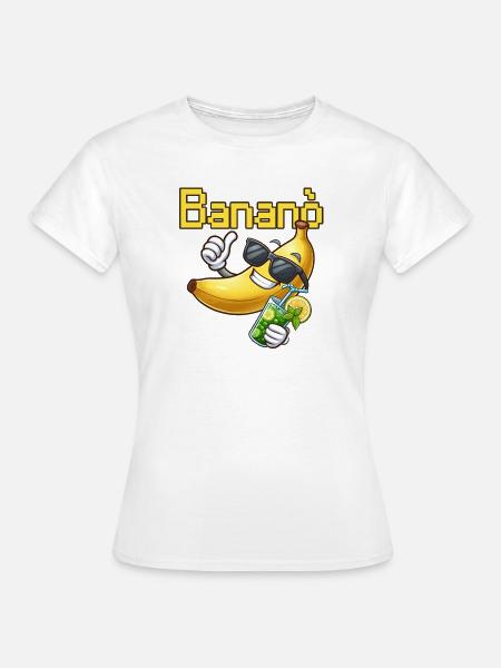 Banana Fun Sun mit Brille - Frauen T-Shirt - Weiß