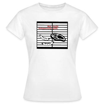 Entspannung grillt - Frauen T-Shirt - Weiß - Vorne - AI Model Female 172 dark (172cm)